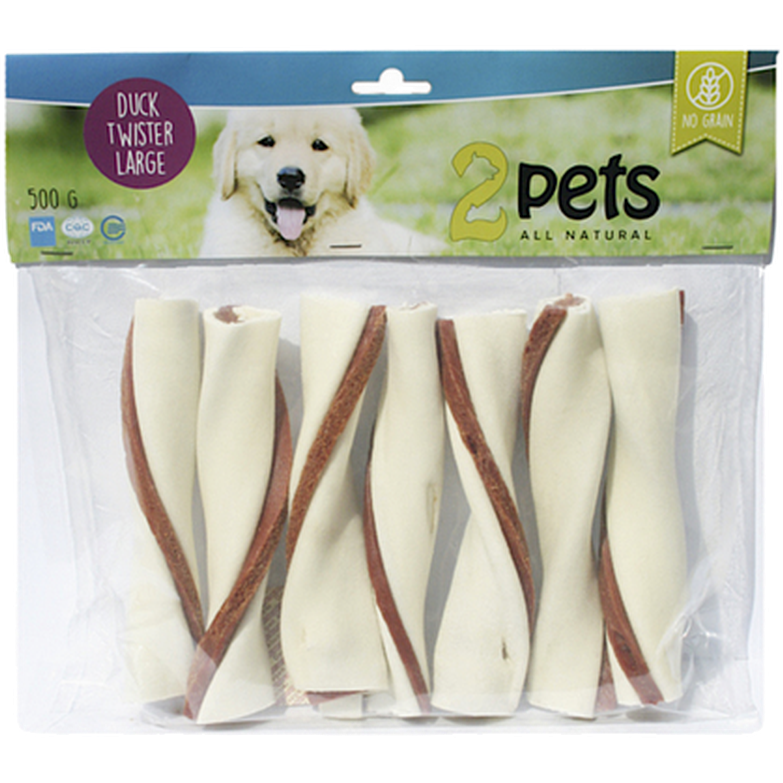 2 pets - Tuggtwister Duck 500 g - Hund - Hundgodis - Tuggrullar & Tuggpinnar - ZOO.se