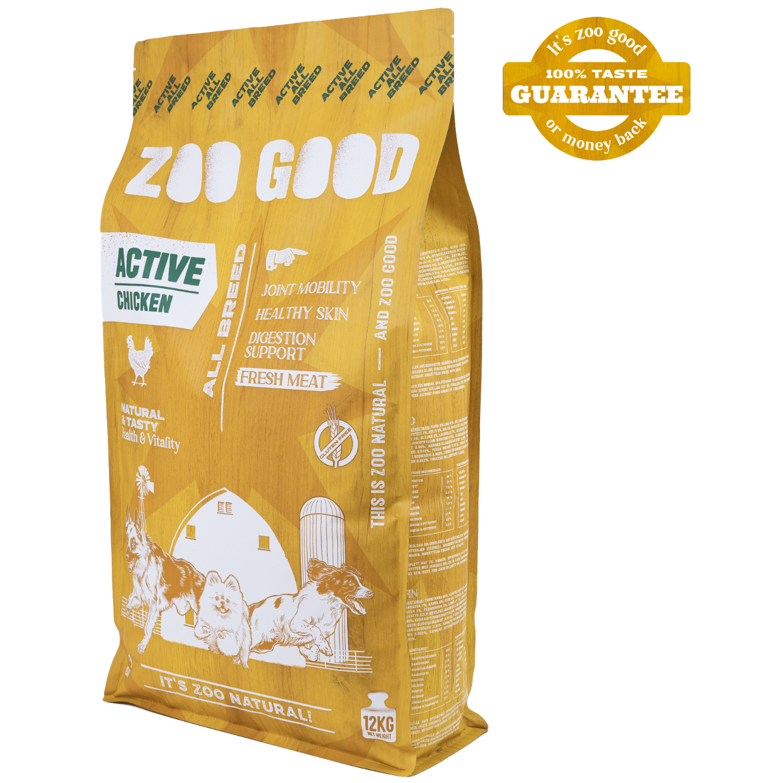 ZOO GOOD - Dog Chicken Active Adult All Breed 12 kg - Hund - Hundmat & hundfoder - ZOO.se