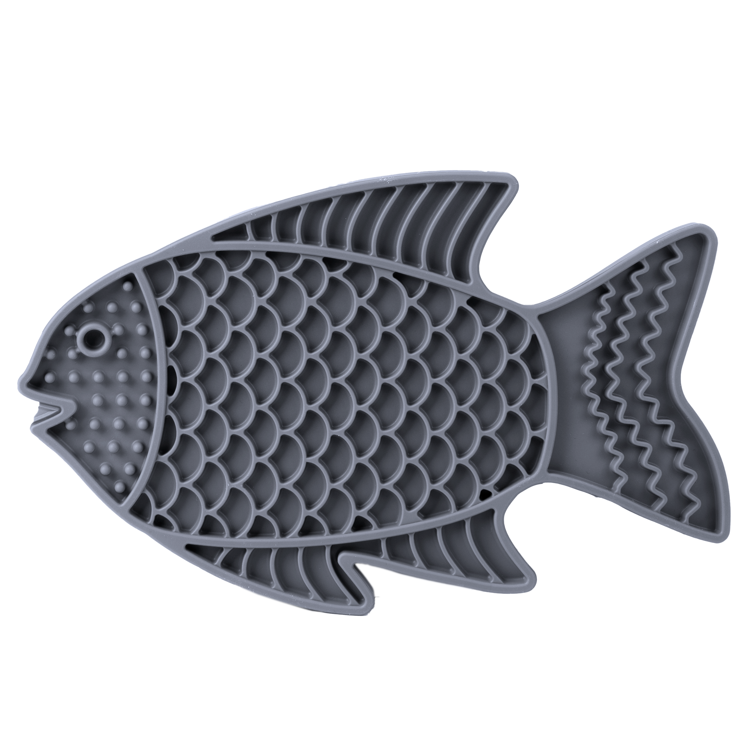 Pritax Slikkematte Fisk, 22x13cm, Grå