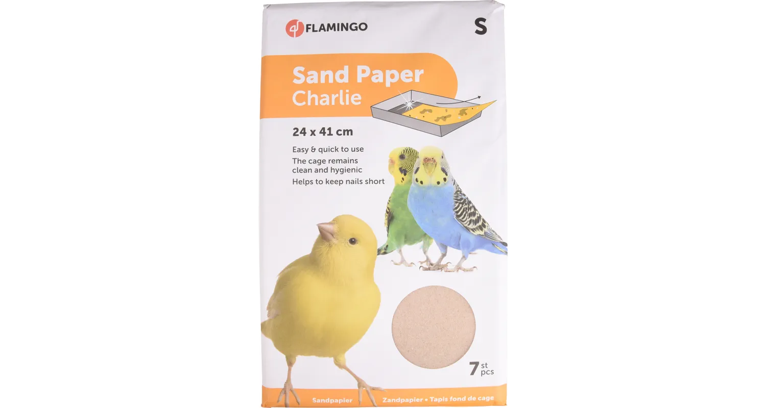 Flamingo - Sandpapir 7-pakning 24x41 cm - Fugl - Bunnstrø & fuglesand - Redemateriale - ZOO.no
