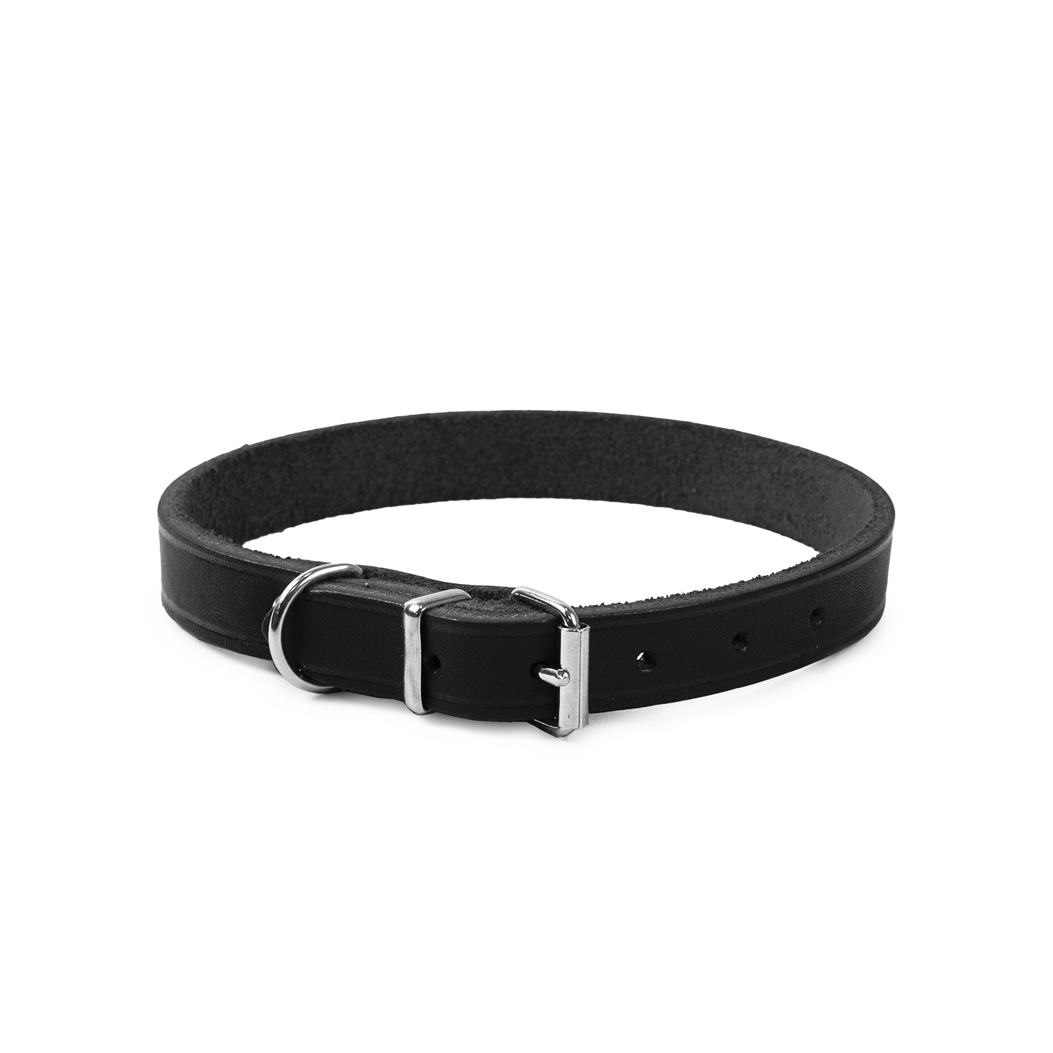 Selected by ZOO Läderhalsband Hera ställbart Svart