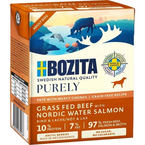 Bozita Hund - Purely Paté lohi 370 g - Koirat - Koiranruoka - Märkäruoka