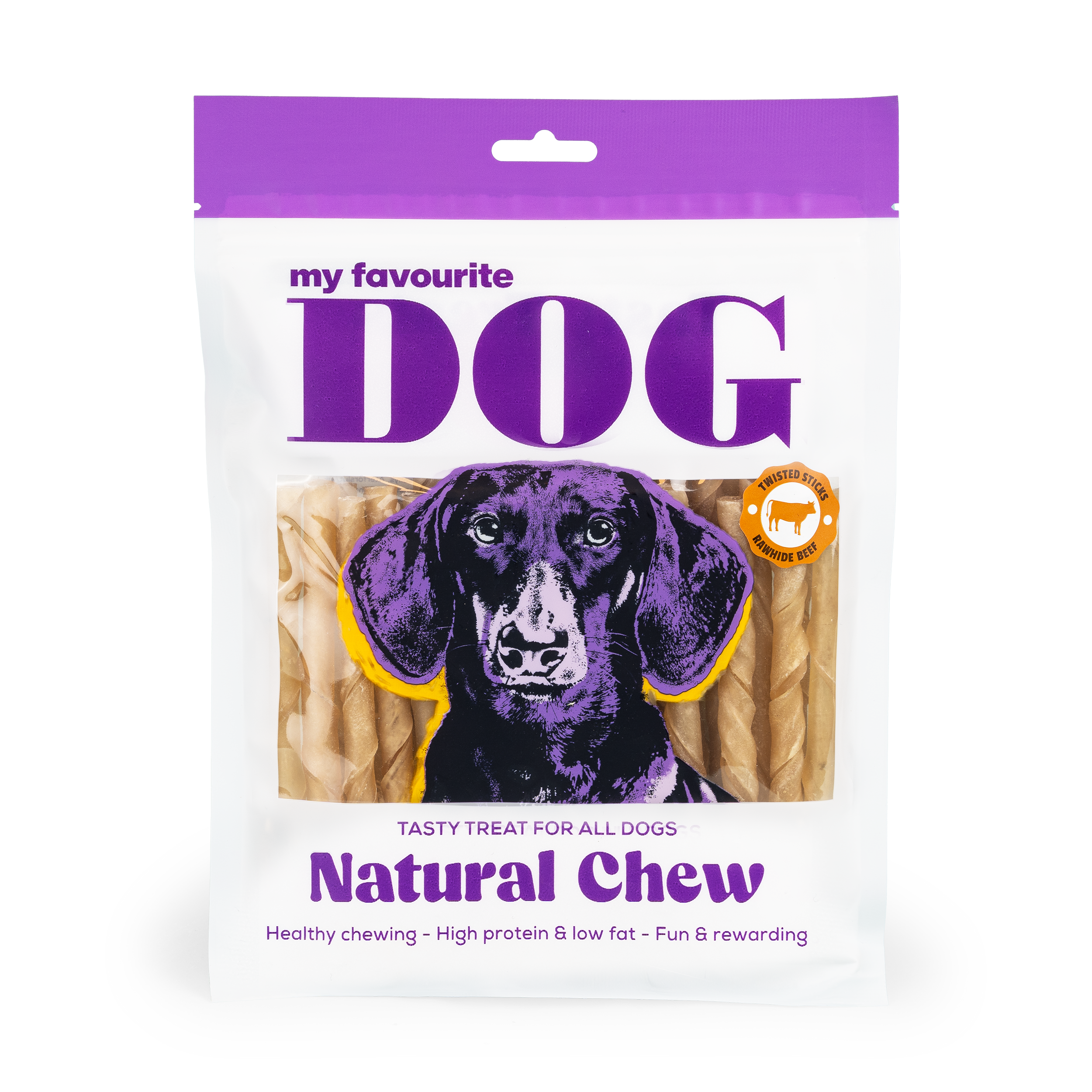 My favourite DOG - Twisted Rawhide Sticks - Natural 12,5 cm, 300 g, 30-pack - Hund - ZOO.se