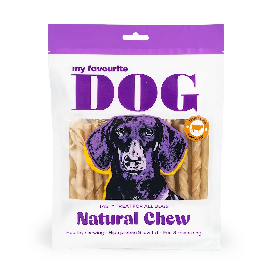 My favourite DOG Twisted Rawhide Sticks - Natural