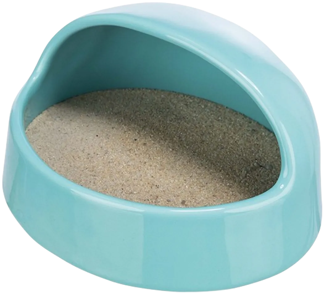 Sandbad, mus/hamster, keramik, 16 × 8 × 14 cm, turkos
