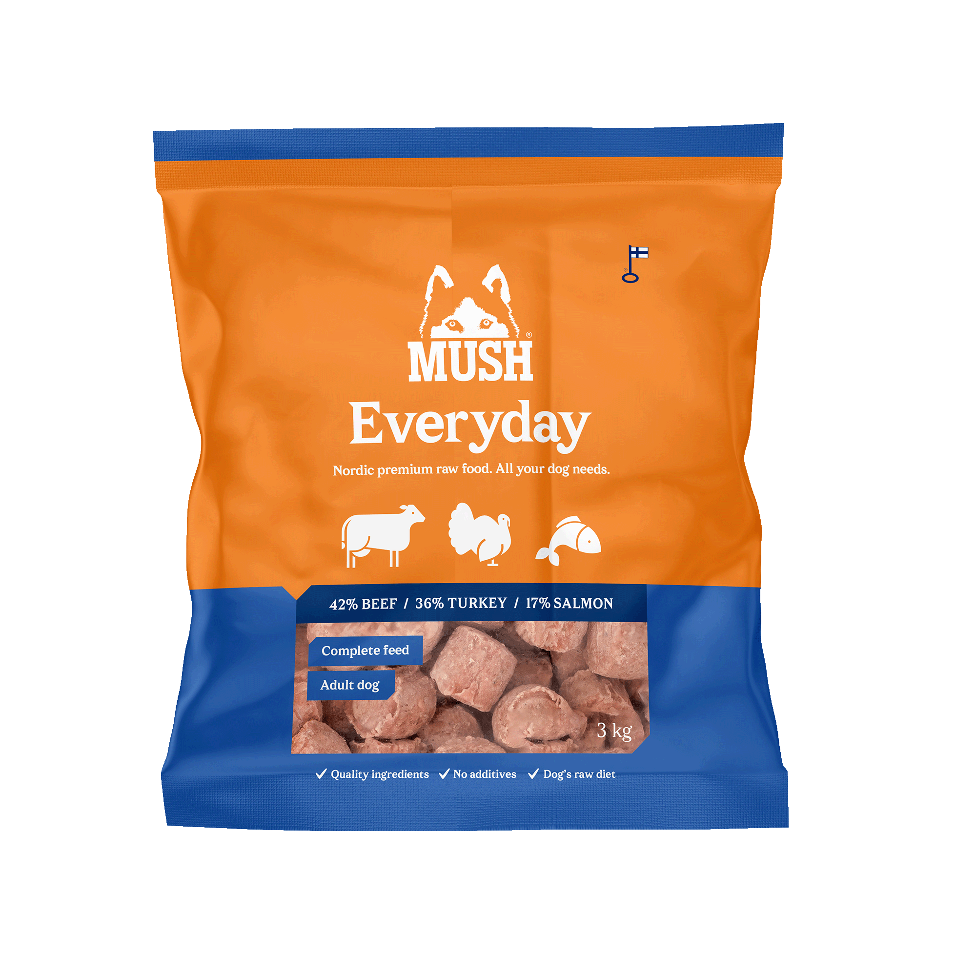 Mush Mush Everyday Blå Nöt, Kalkon, Lax