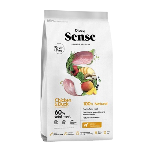 DIBAQ - Sense Chicken & Duck 2kg - Hund - Hundmat & hundfoder - Torrfoder för hund - ZOO.se