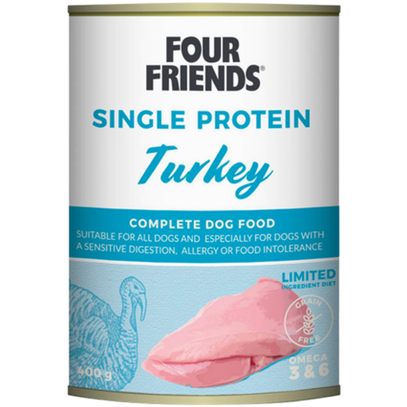 Dog Single Protein Kalkun 400 g x 12 - Hund - Hundefôr & hundemat - Våtfôr & våtmat - FourFriends