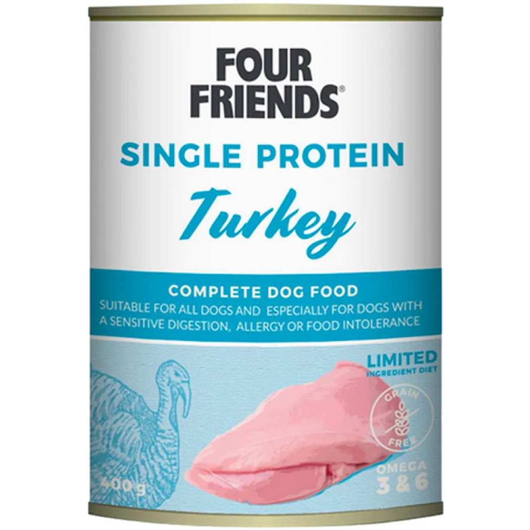FourFriends Dog Single Protein Turkey Wet