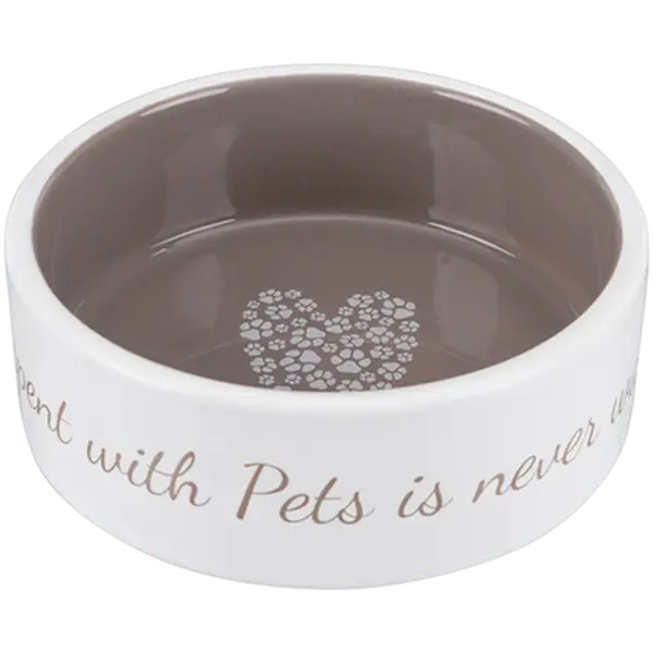Pet's Home keramikkskål 0,8 L/ø16 cm kremfarget/taupefarget