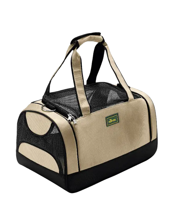 Dog & Cat Carrier Bag Portland Tan/Black 40x25x25cm