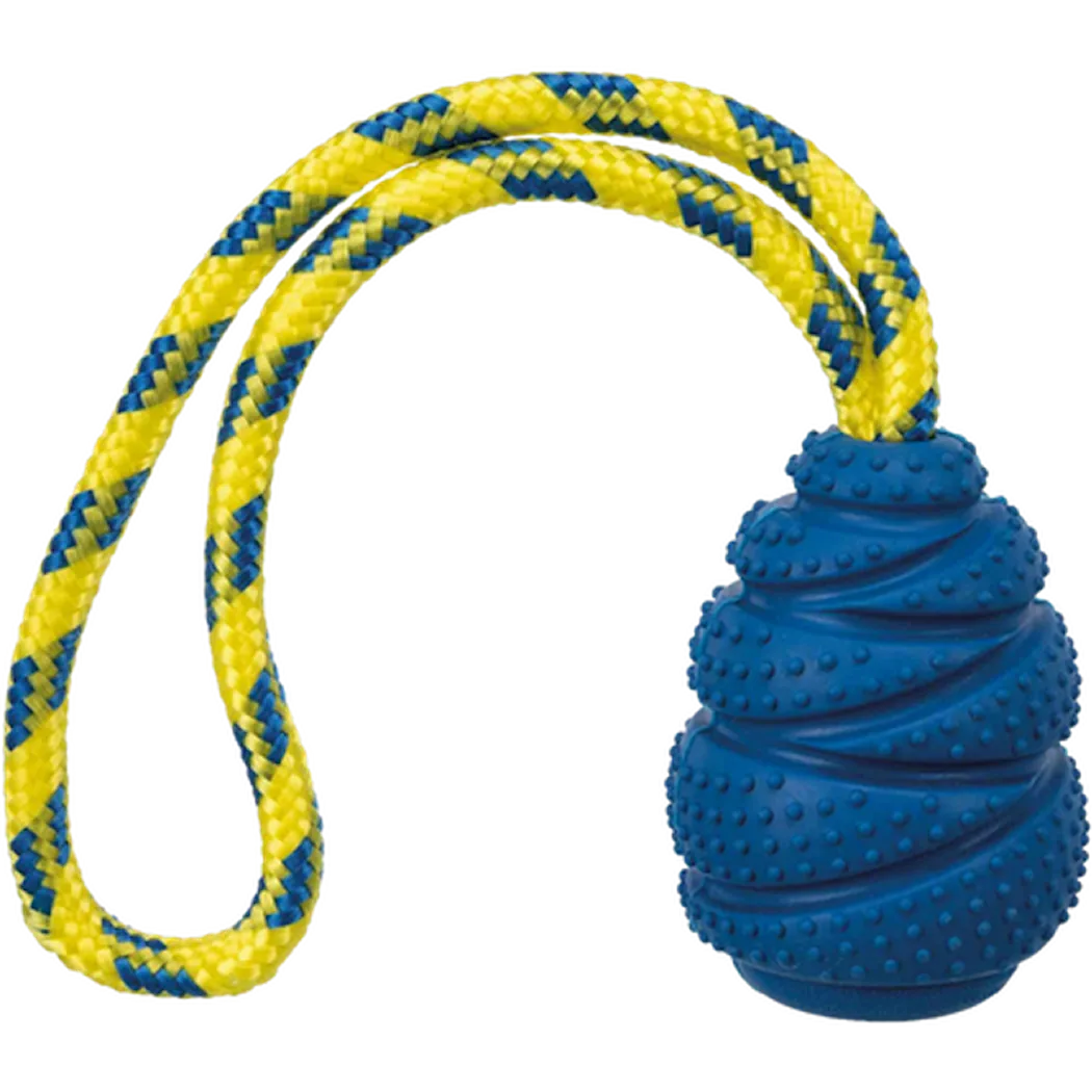 Trixie Sporting jumper on a rope natural rubber Yellow 7 cm/25 cm