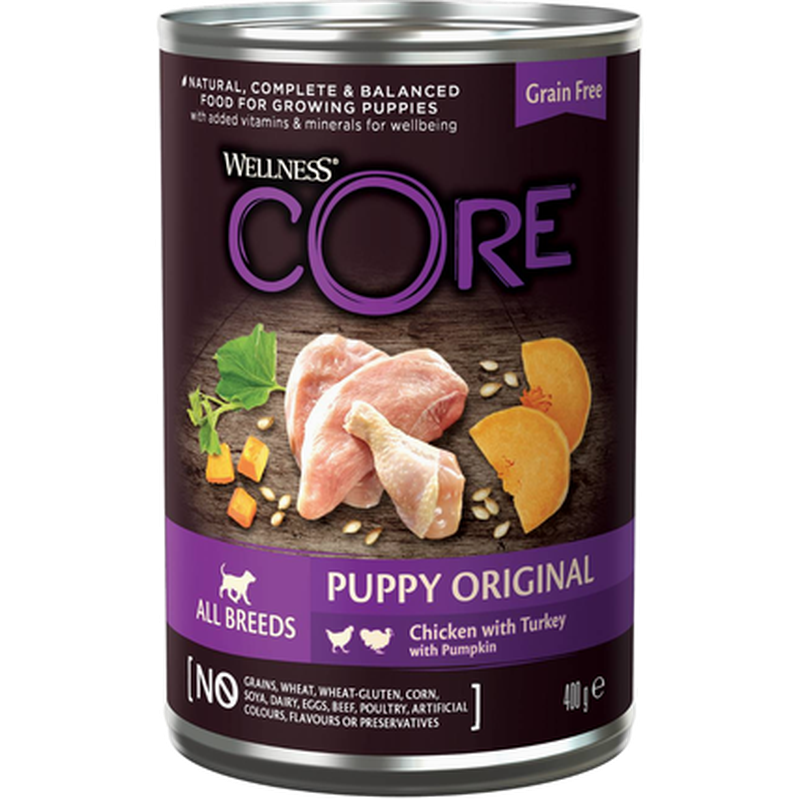 CORE Petfood - Dog Puppy 95% Duo Protein All Breed Original 400 g x 6 - Koirat - Koiranruoka - Märkäruoka