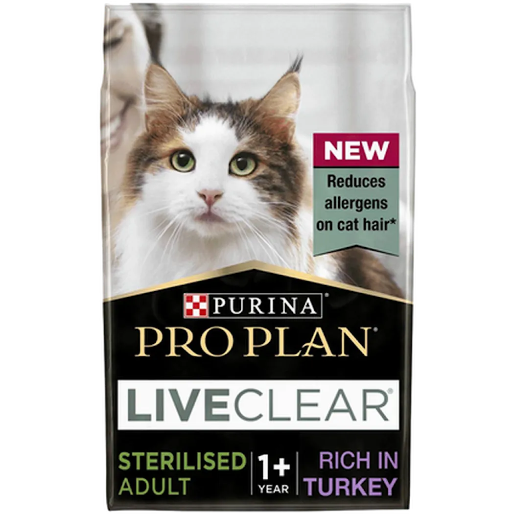 Cat Liveclear Sterilised Adult 1+ Turkey Black 1,4 kg