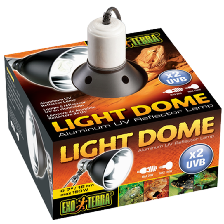 Exoterra - Light Dome - Aluminium UV Reflector Lamp Black 75 W, 14 cm - Reptil - ZOO.se