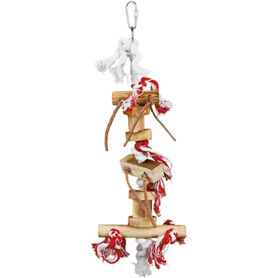 Wooden Toy on Rope with Leather Straps