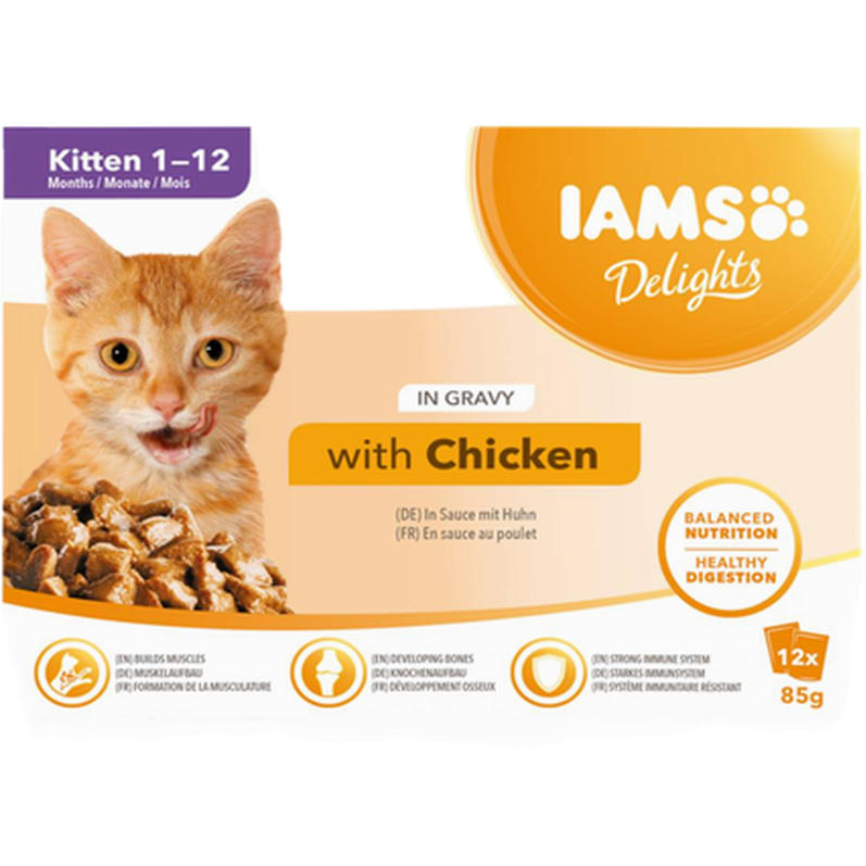 Delights Multipack Kitten Gravy 85 g x 12 st - Portionspåsar - Katt - Kattfoder & kattmat - Blötmat & våtfoder till katt - Iams - ZOO.se