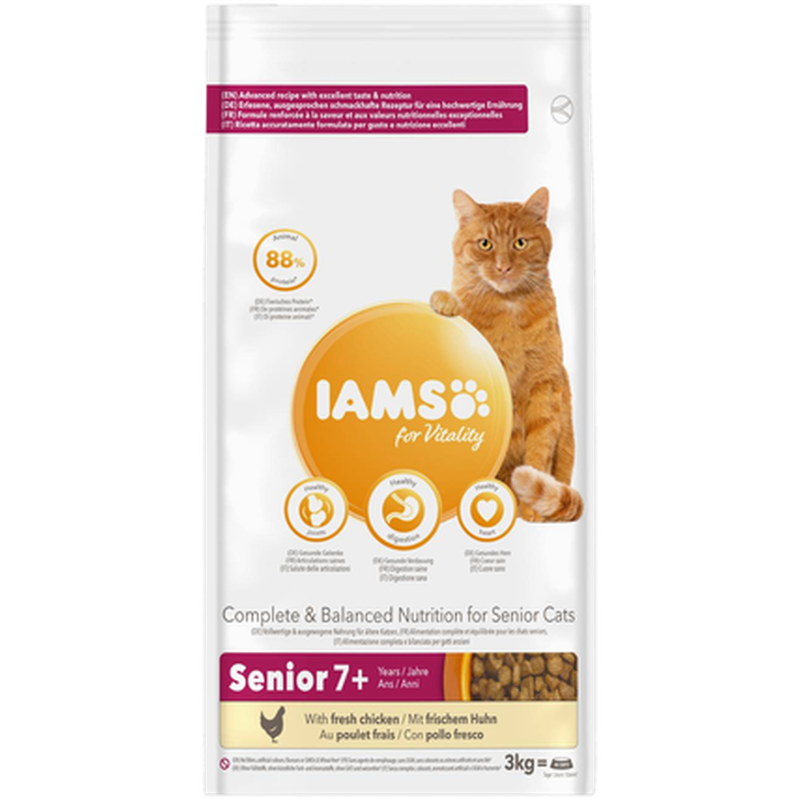 Iams - Cat Senior & Mature Succulent Roast Chicken 3 kg - Katt - Kattfoder & kattmat - ZOO.se