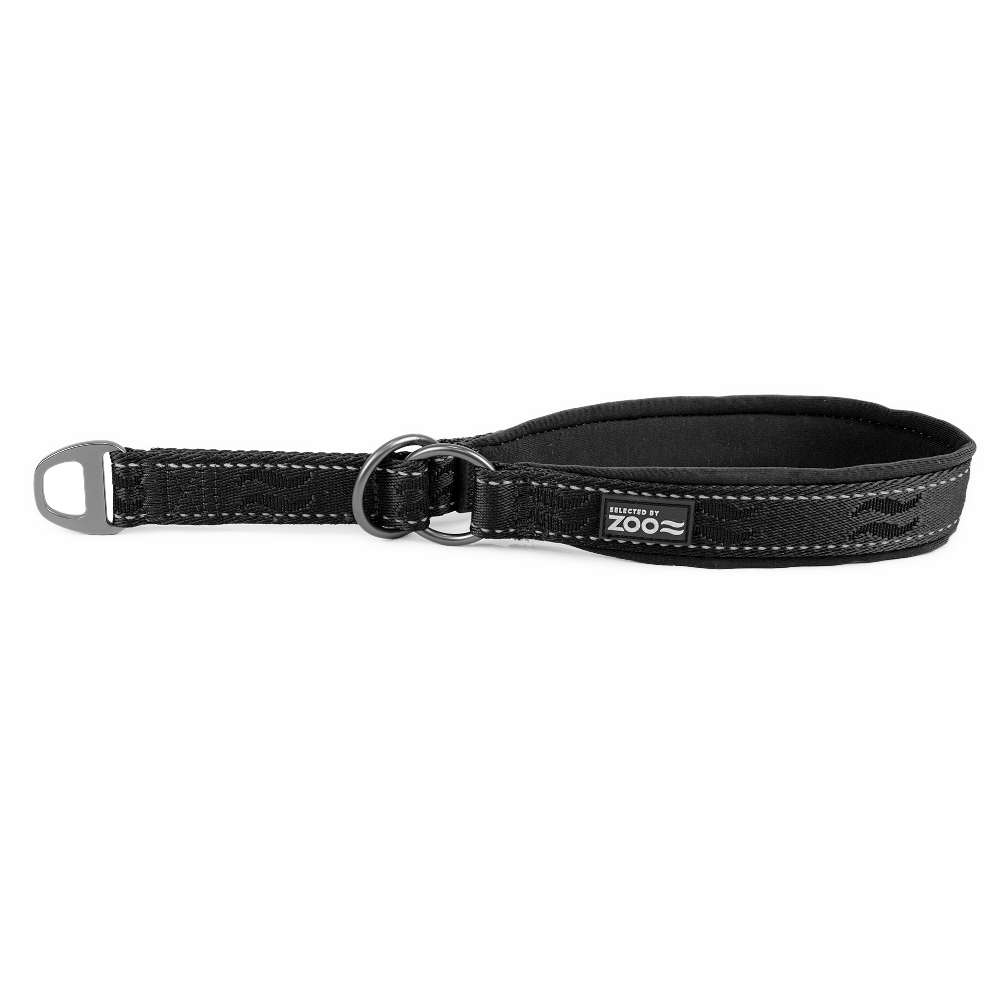 Hundhalsband Rufus halvstryp 25 mm x 4050 cm Svart