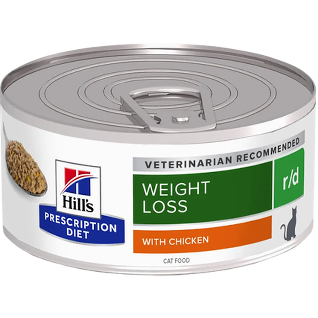 Hill's Prescription Diet Feline r/d Weight Loss Minced Original Canned - Wet Cat Food 156 g x 24