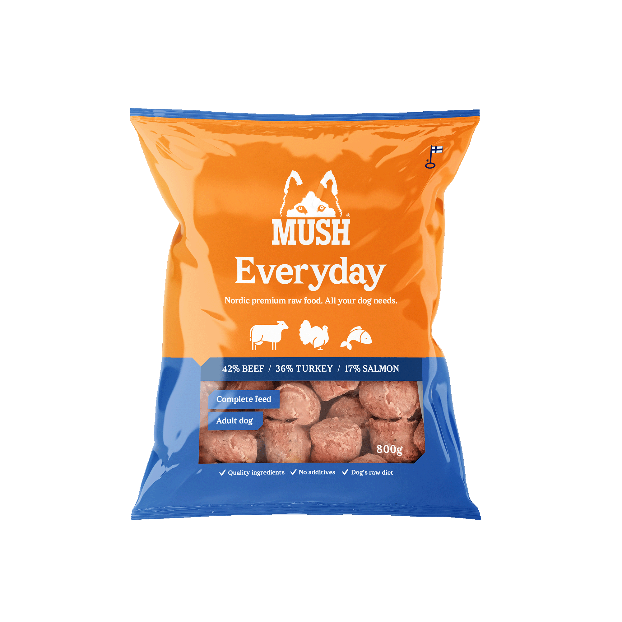 Mush Mush Everyday Blå Nöt, Kalkon, Lax
