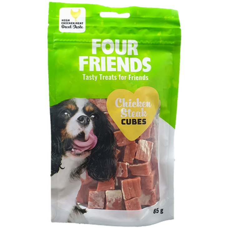 FourFriends - Kyllingbiff i terninger 85 g - Hund - Hundegodbiter & tyggebein - Belønningsgodbiter for hund - ZOO.no