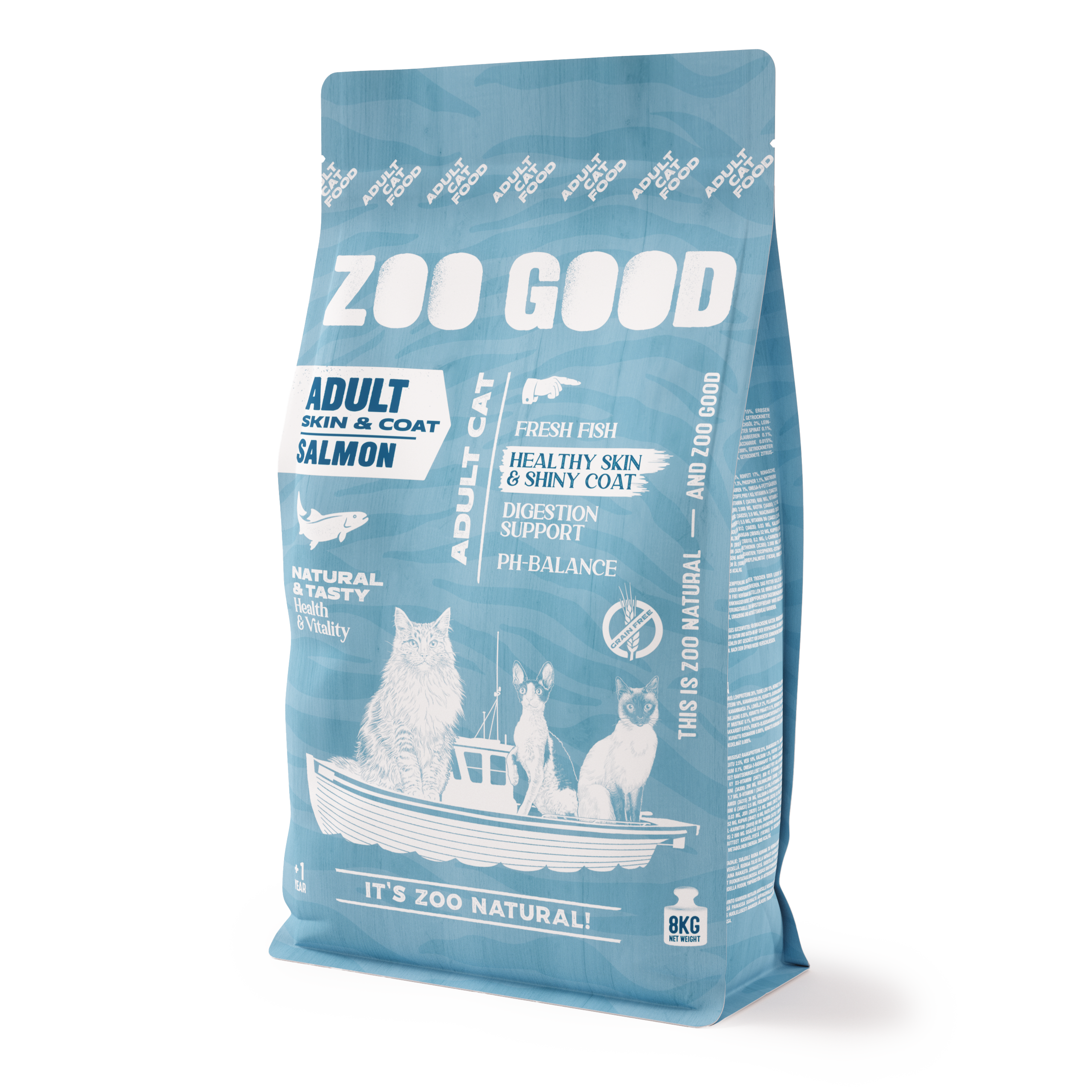 ZOO GOOD - Adult Skin & Coat - Grain Free Fish 8 kg - Kissat - Kissanruoka - Kuivaruoka