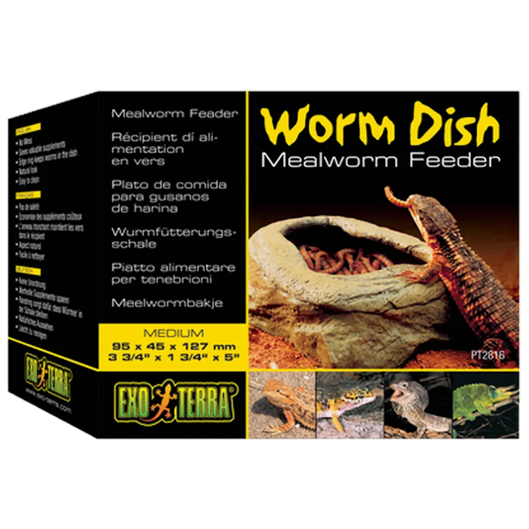 Worm Dish - Mealworm Feeder For Reptiles Brown 13 x 9,5 x 4,5 cm