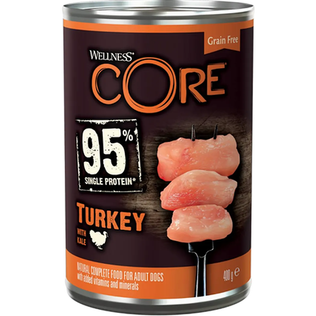 CORE Petfood Dog Adult 95% Single Protein All Breed Turkey & Kale Wet