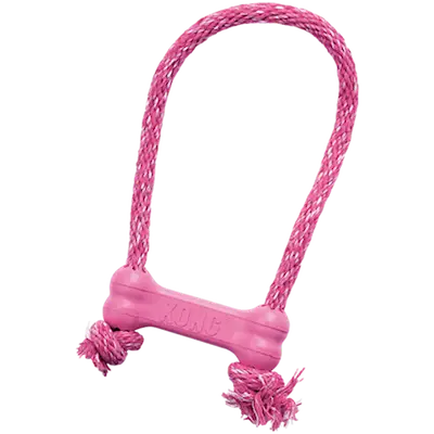 Puppy Goodie Bone with Rope Rubber Dog Toy
