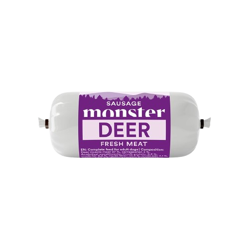 Dog Sausage Deer 12x400 g - Hund - Hundmat & hundfoder - V&aring;tmat & V&aring;tfoder f&ouml;r hund - Monster Pet Food - ZOO.se